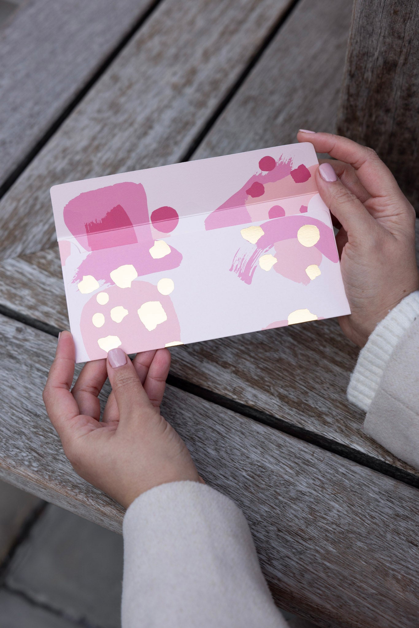 Modern Money Envelope in Raspberry, Pink and Gold