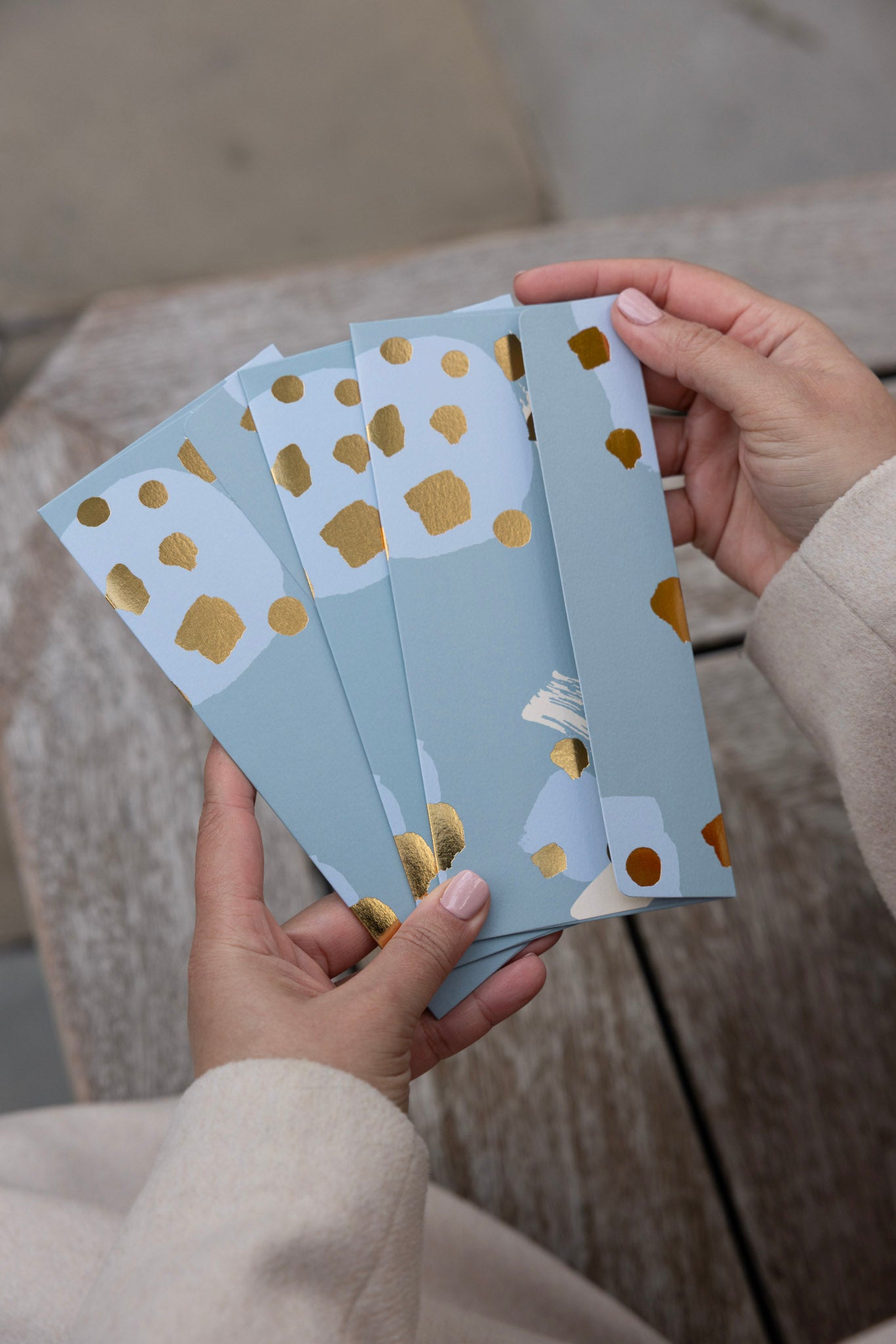 Modern Money Envelope in Grey, Blue and Gold
