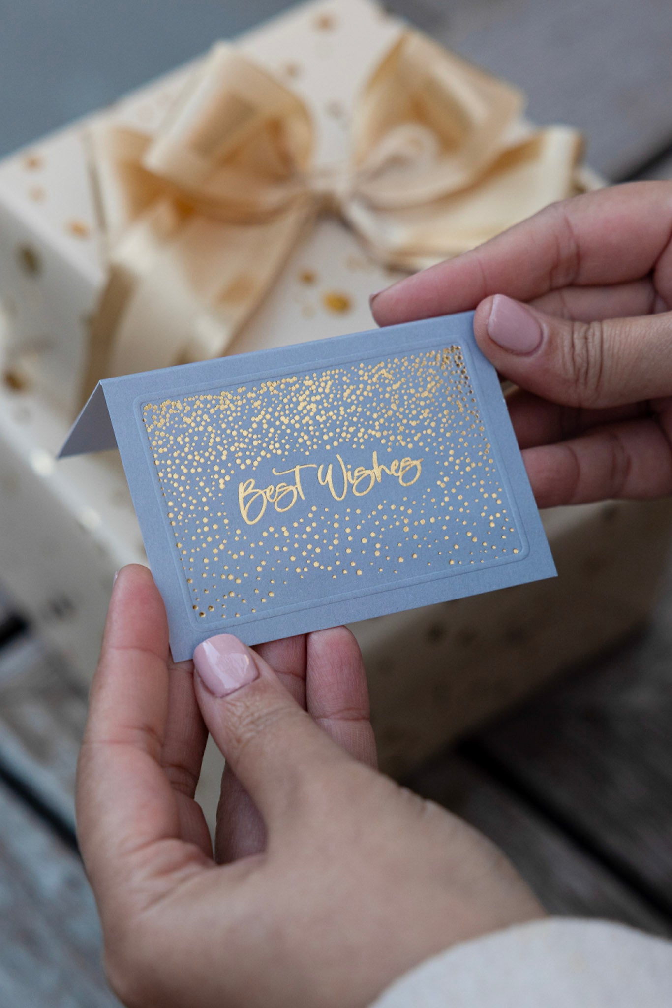 Grey Sparkle Best Wishes Foldable Gift Tag Pack of 8