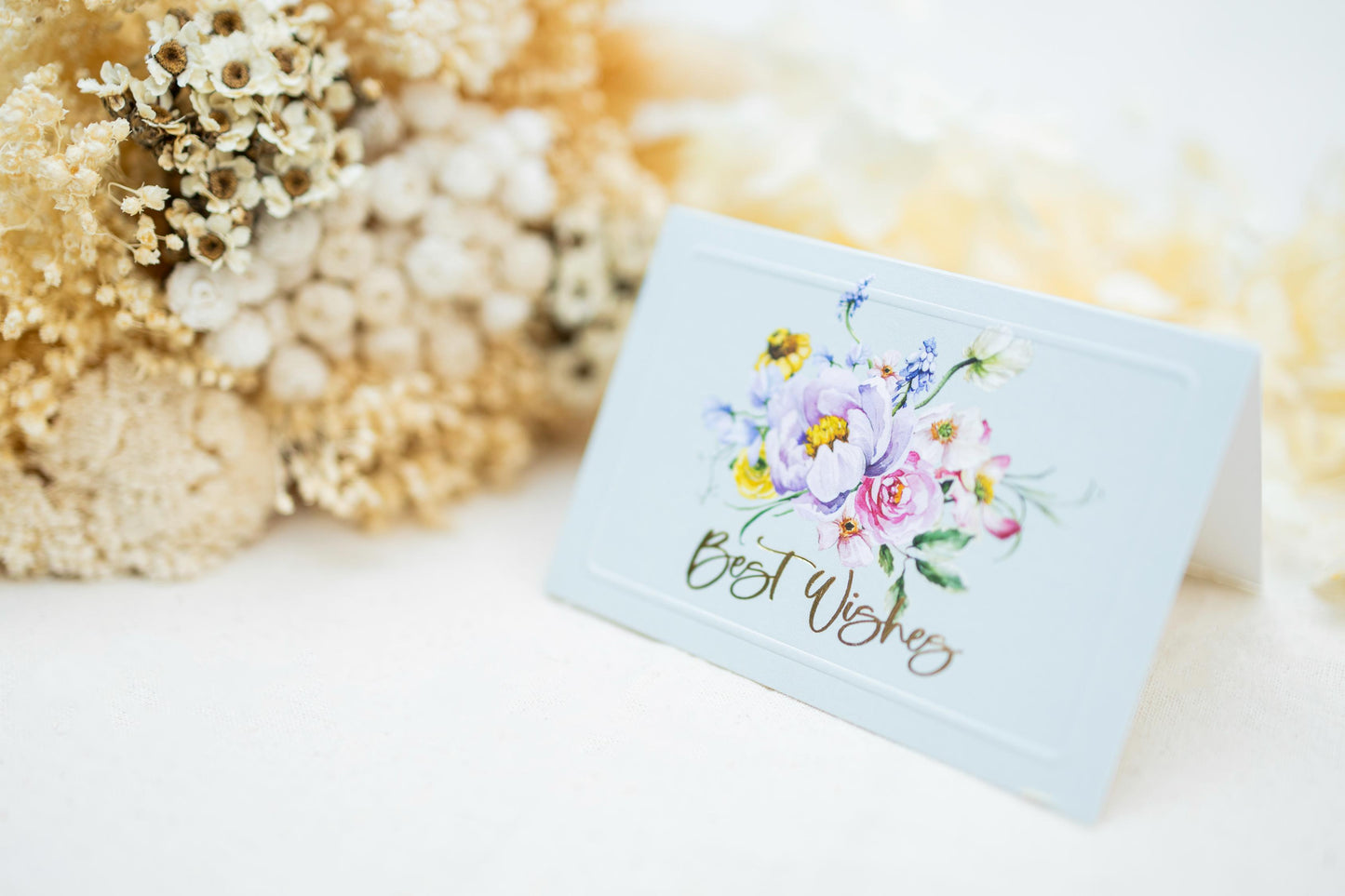 Best Wishes Bouquet Sage Gift Tag Pack of 8