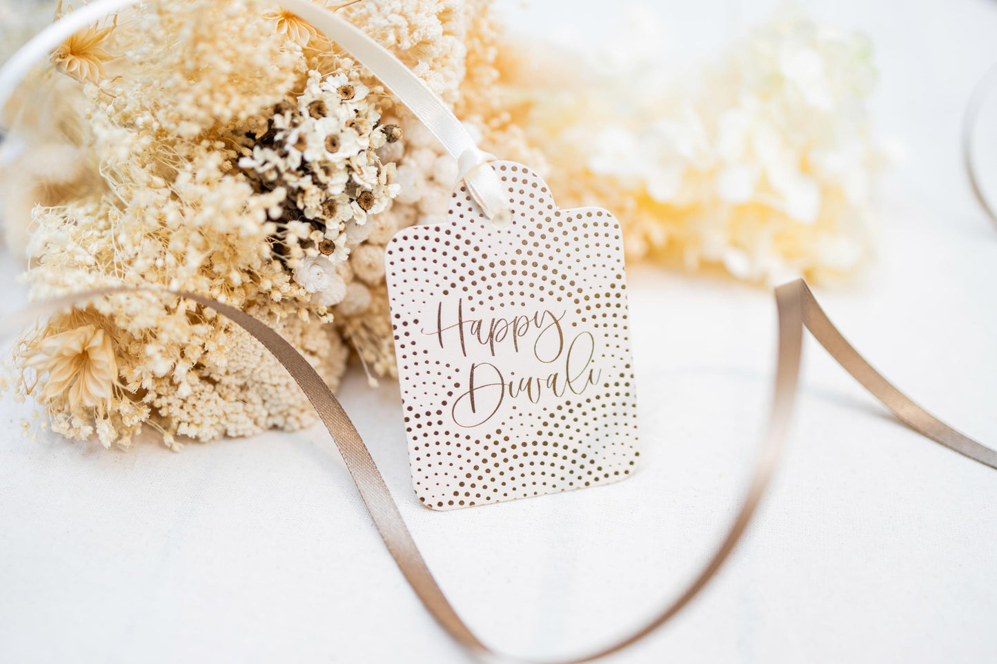 Happy Diwali Dotted Gift Tag, Flat Die Cut