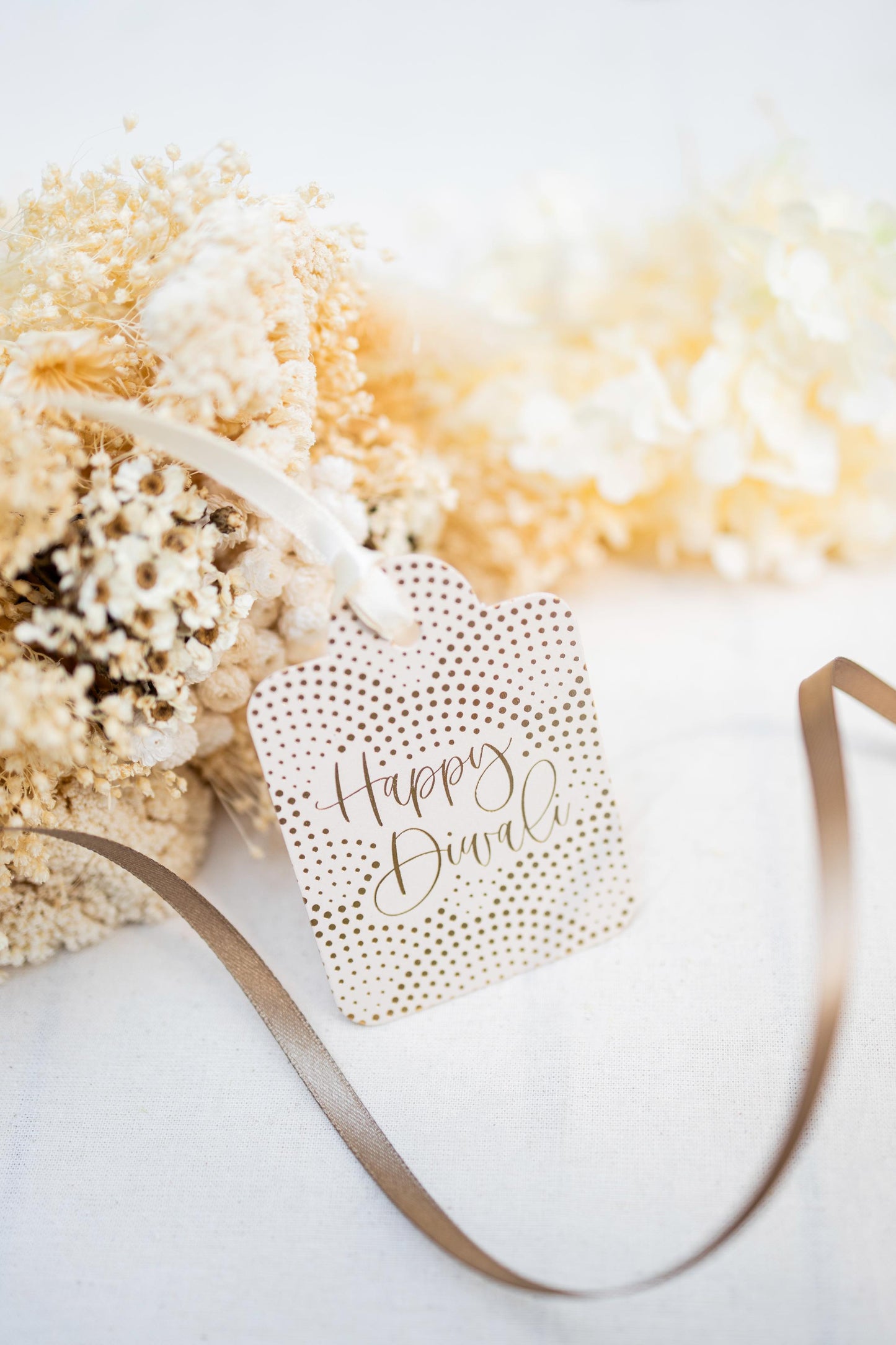 Happy Diwali Dotted Gift Tag, Flat Die Cut