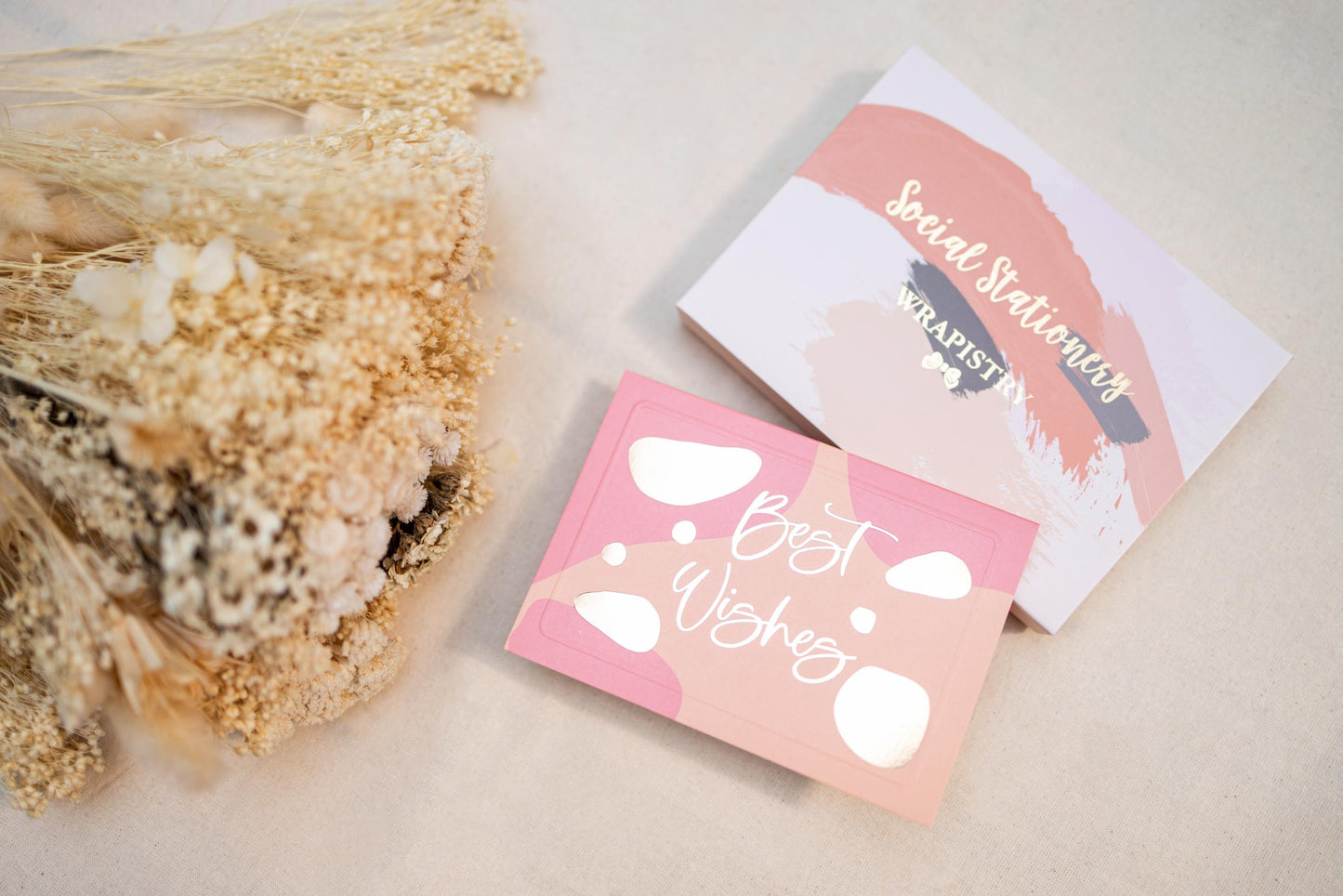 Best Wishes in Peach, Mint with Gold accents