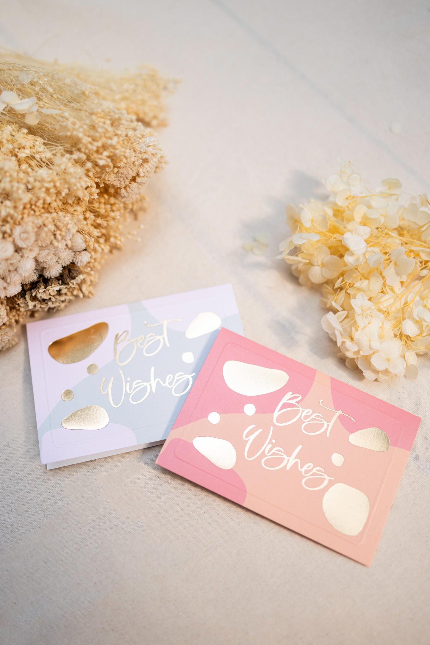 Best Wishes in Peach, Mint with Gold accents