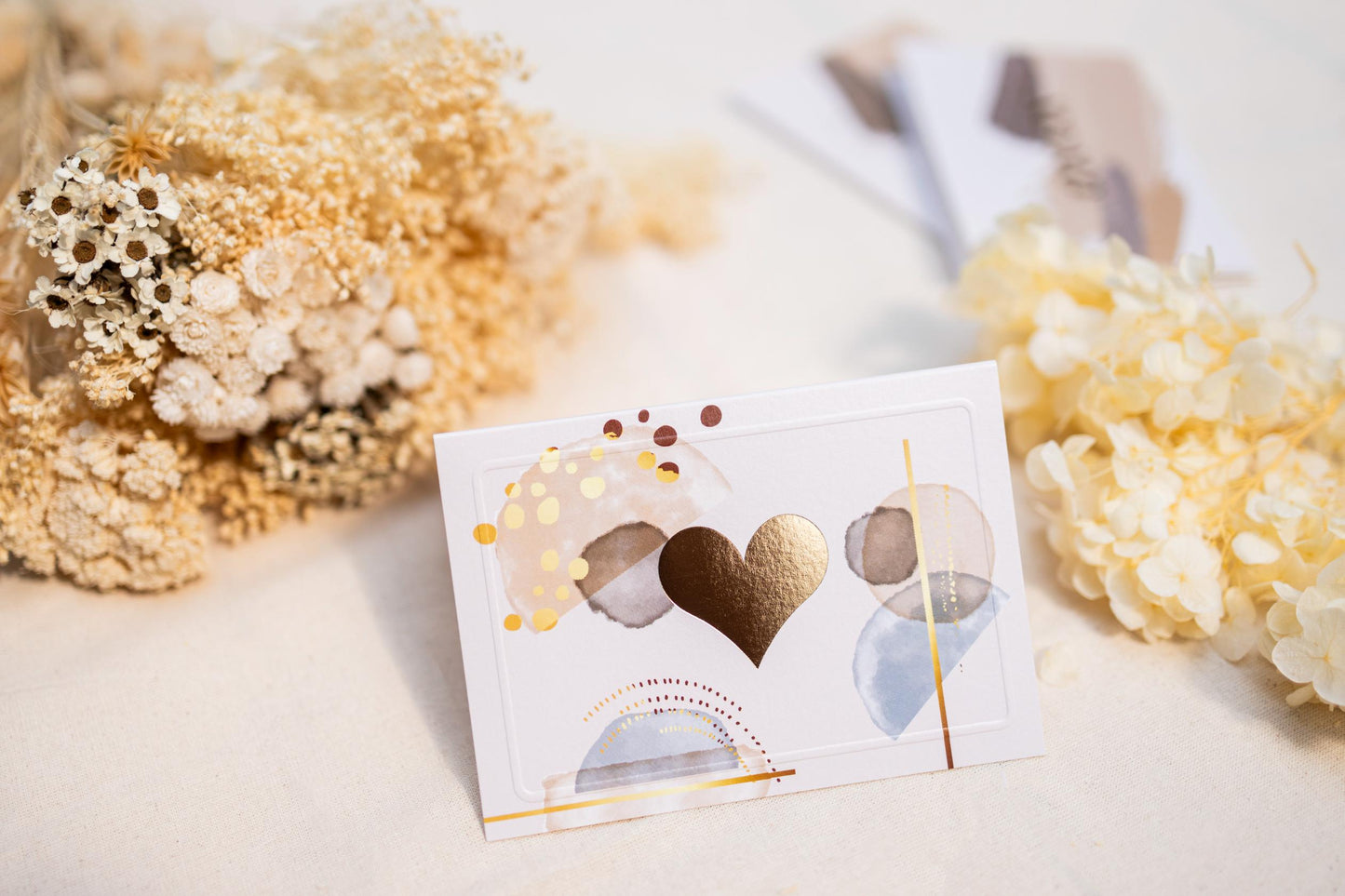 Assorted Cards in Gold, Brown and Beige Splash