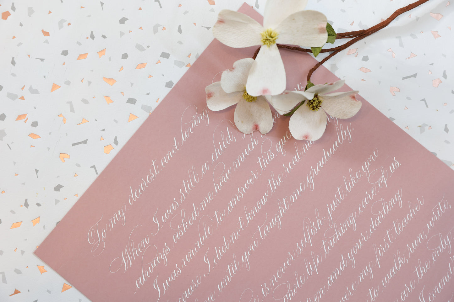 Handwritten Letter in Calligraphy with Envelope and Wax Seal