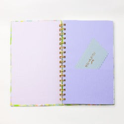 GOLD WIRE-O NOTEBOOK LAVENDER MARBLE
