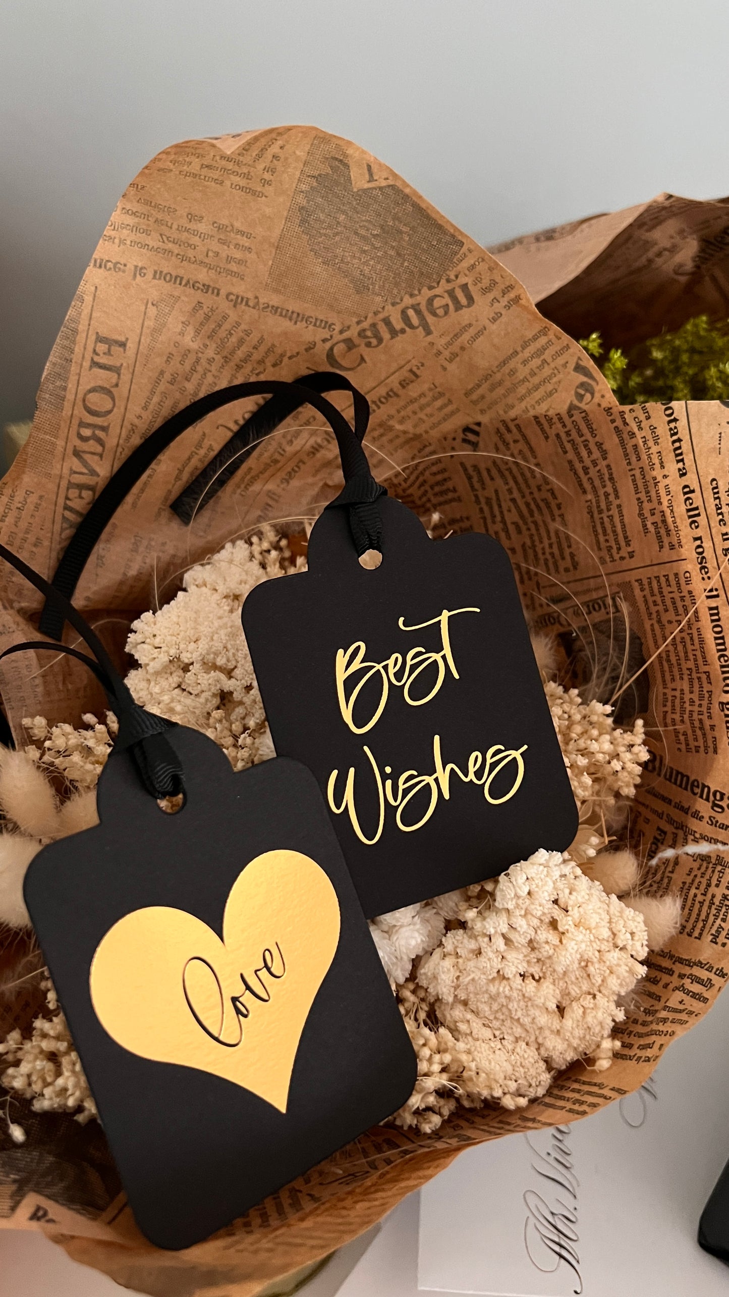 Assorted Everyday Gift Tags Die Cut Flat Black