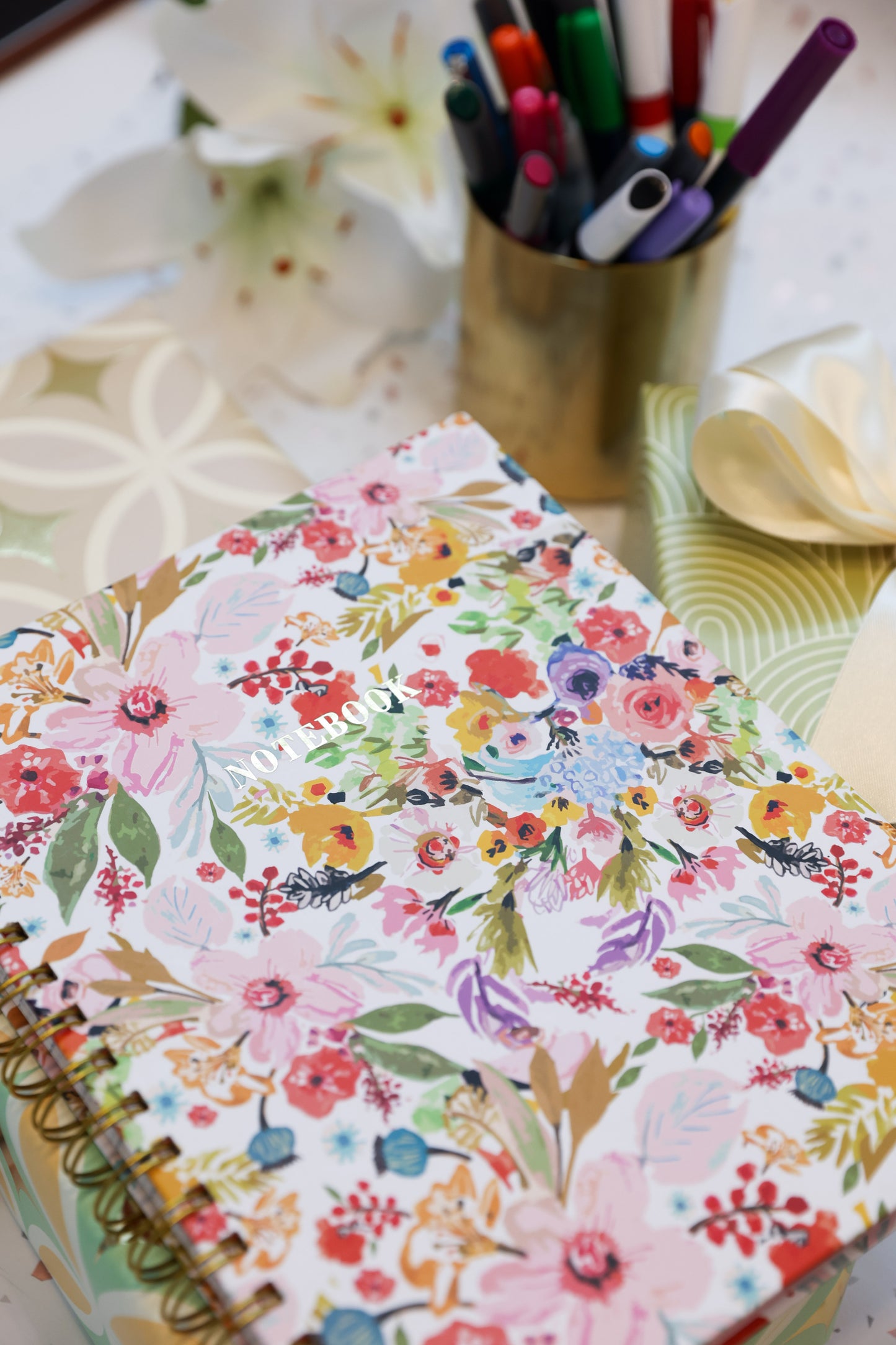 GOLD WIRE-O NOTEBOOK BLOOM