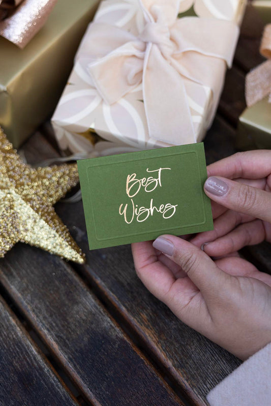 Moss Best Wishes Foldable Gift Tag Pack of 8