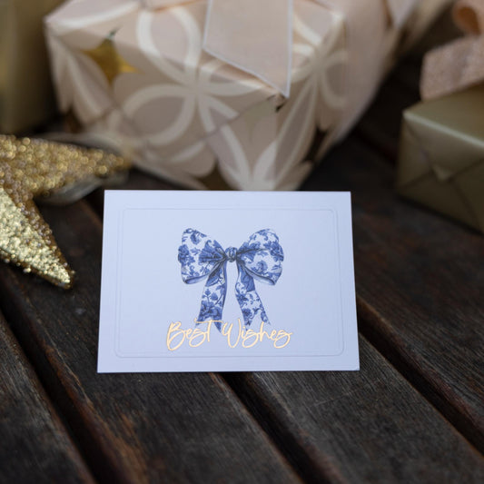 Best Wishes Blue Bow