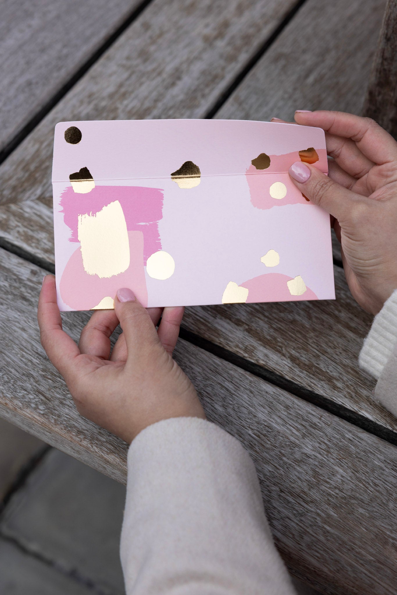 Modern Money Envelope in Raspberry, Pink and Gold