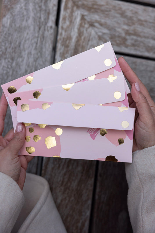 Modern Money Envelope in Raspberry, Pink and Gold