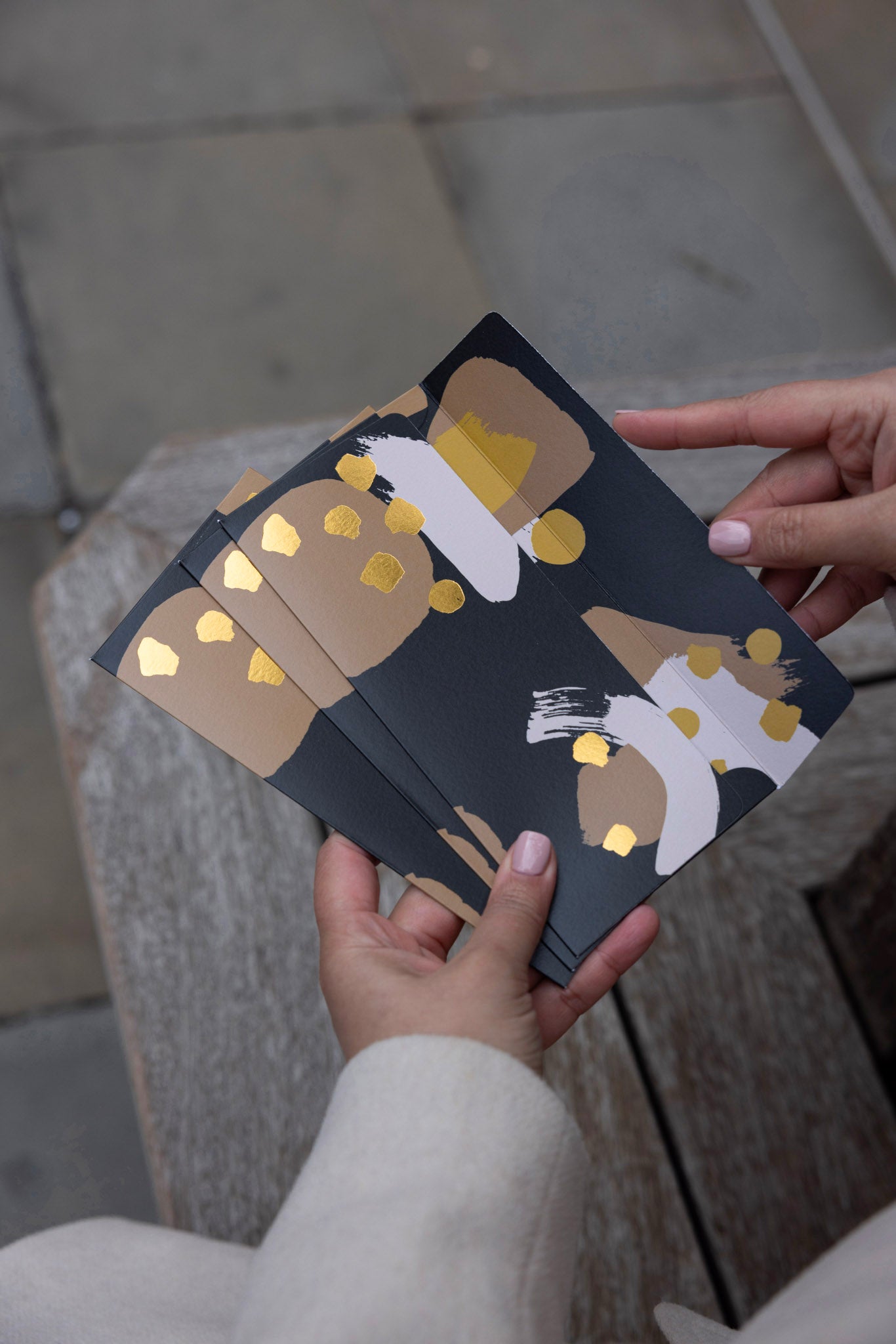 Modern Money Envelope in Black, Tan and Gold