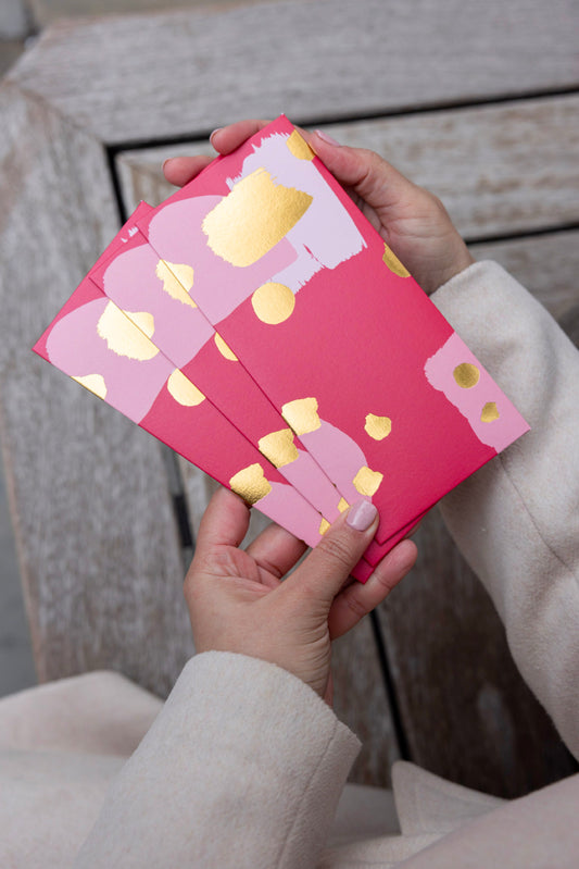 Modern Money Envelope in Red, Beige and Gold