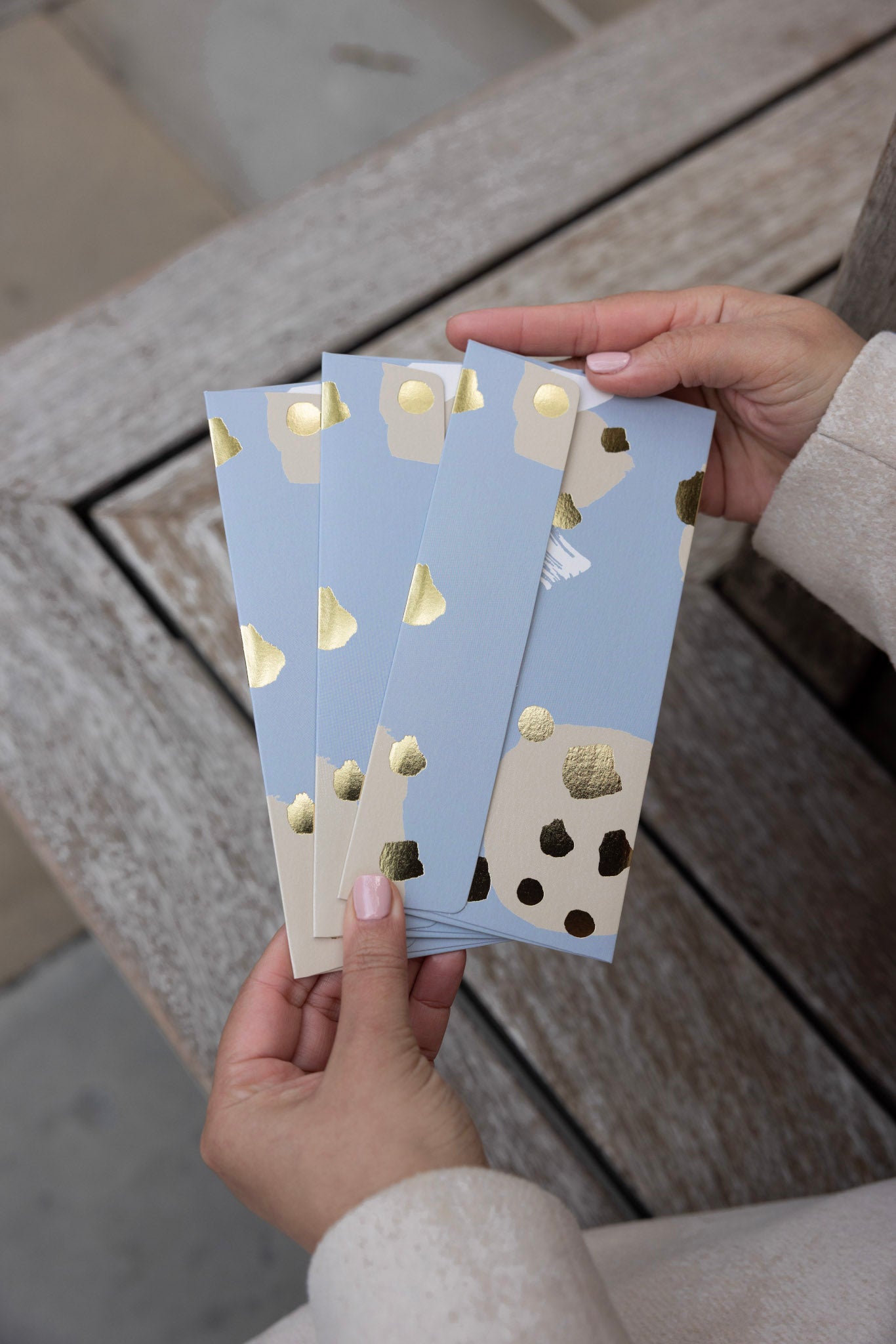 Modern Money Envelope in Grey, Beige and Gold