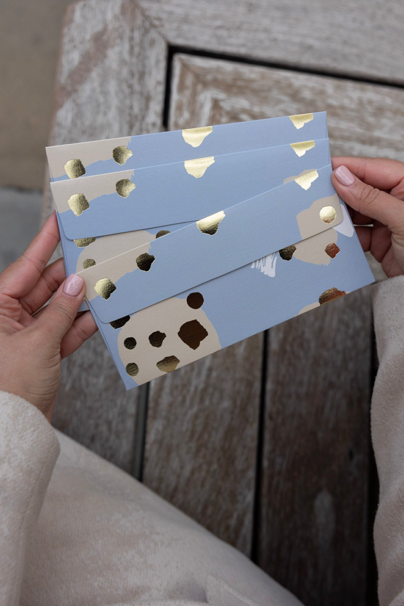 Modern Money Envelope in Grey, Beige and Gold