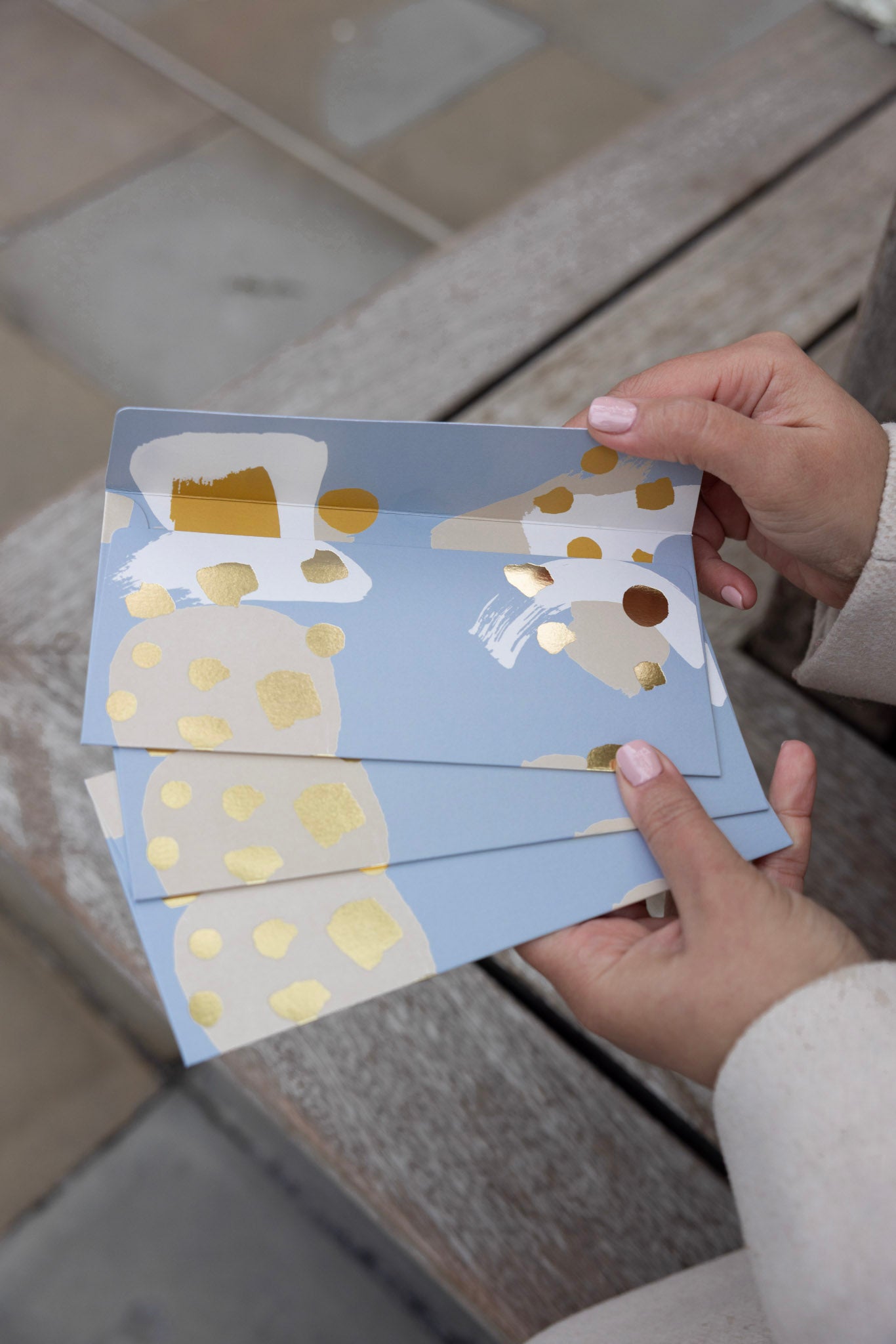 Modern Money Envelope in Grey, Beige and Gold