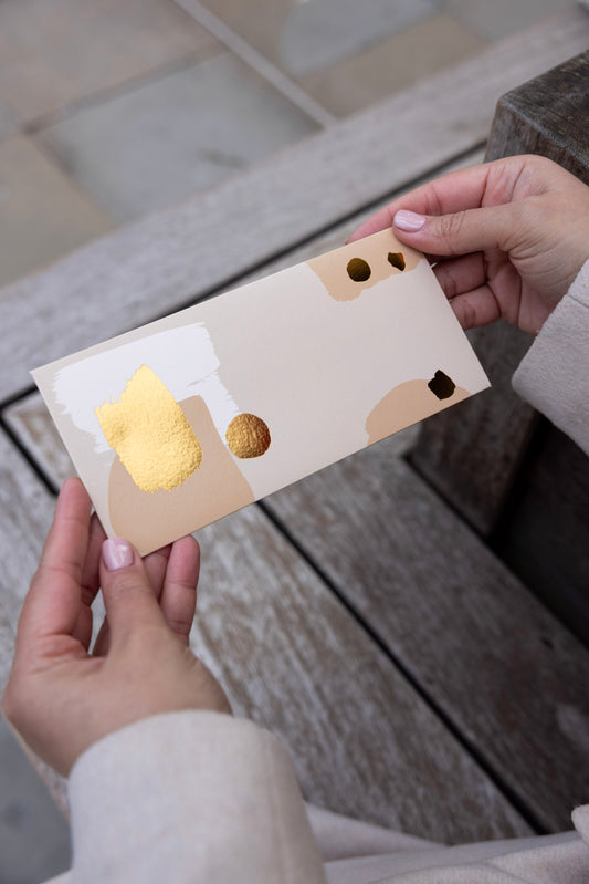 Modern Money Envelope in Beige and Gold