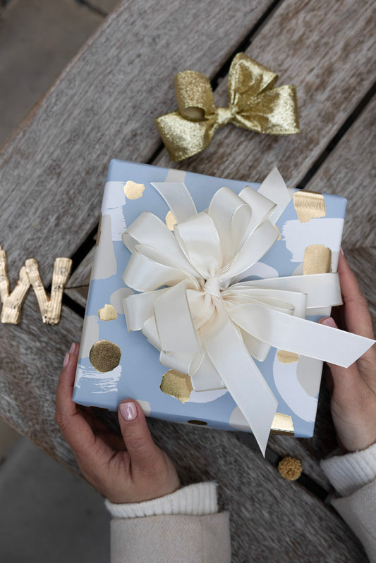 A medley of abstract in french grey and gold