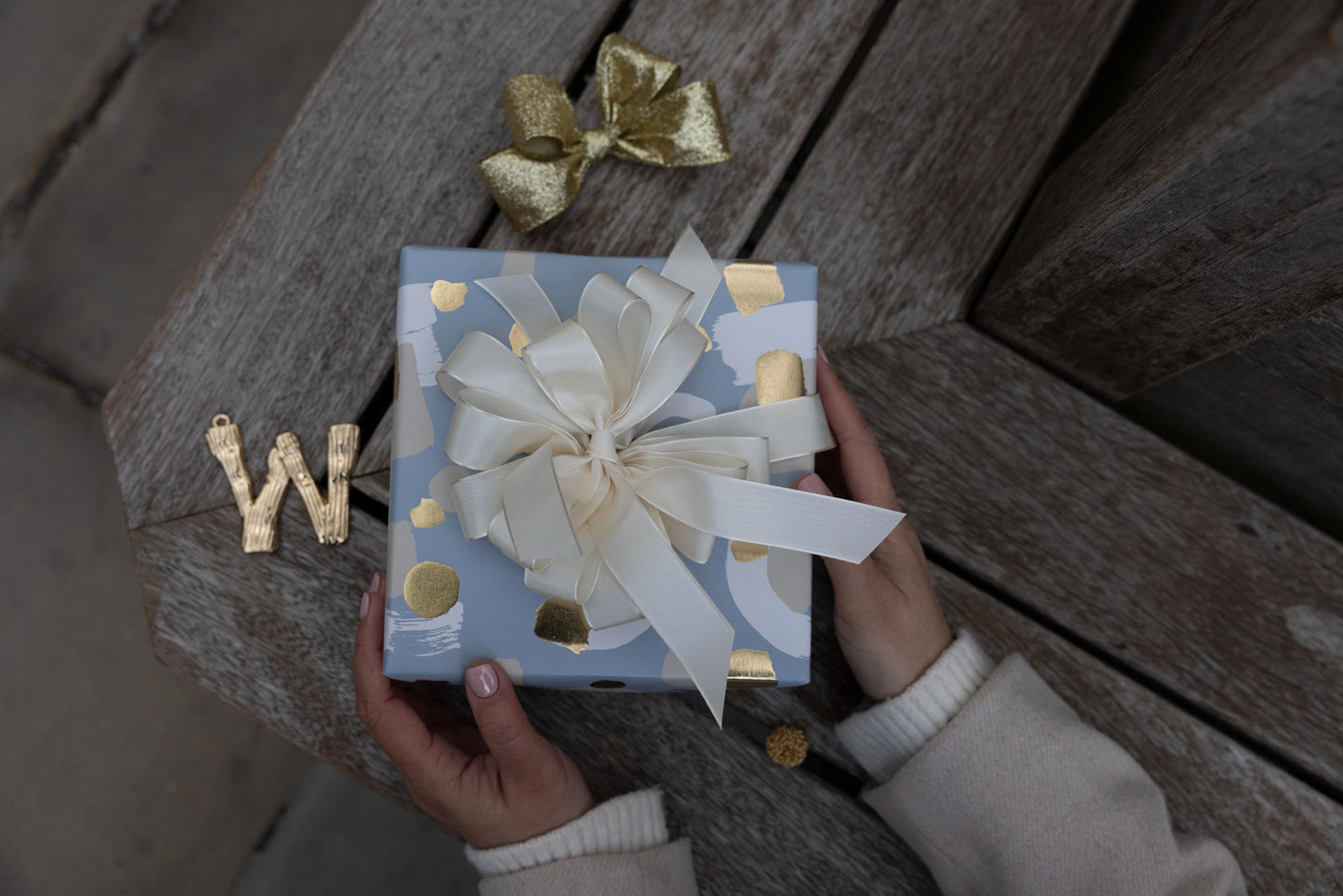 A medley of abstract in french grey and gold