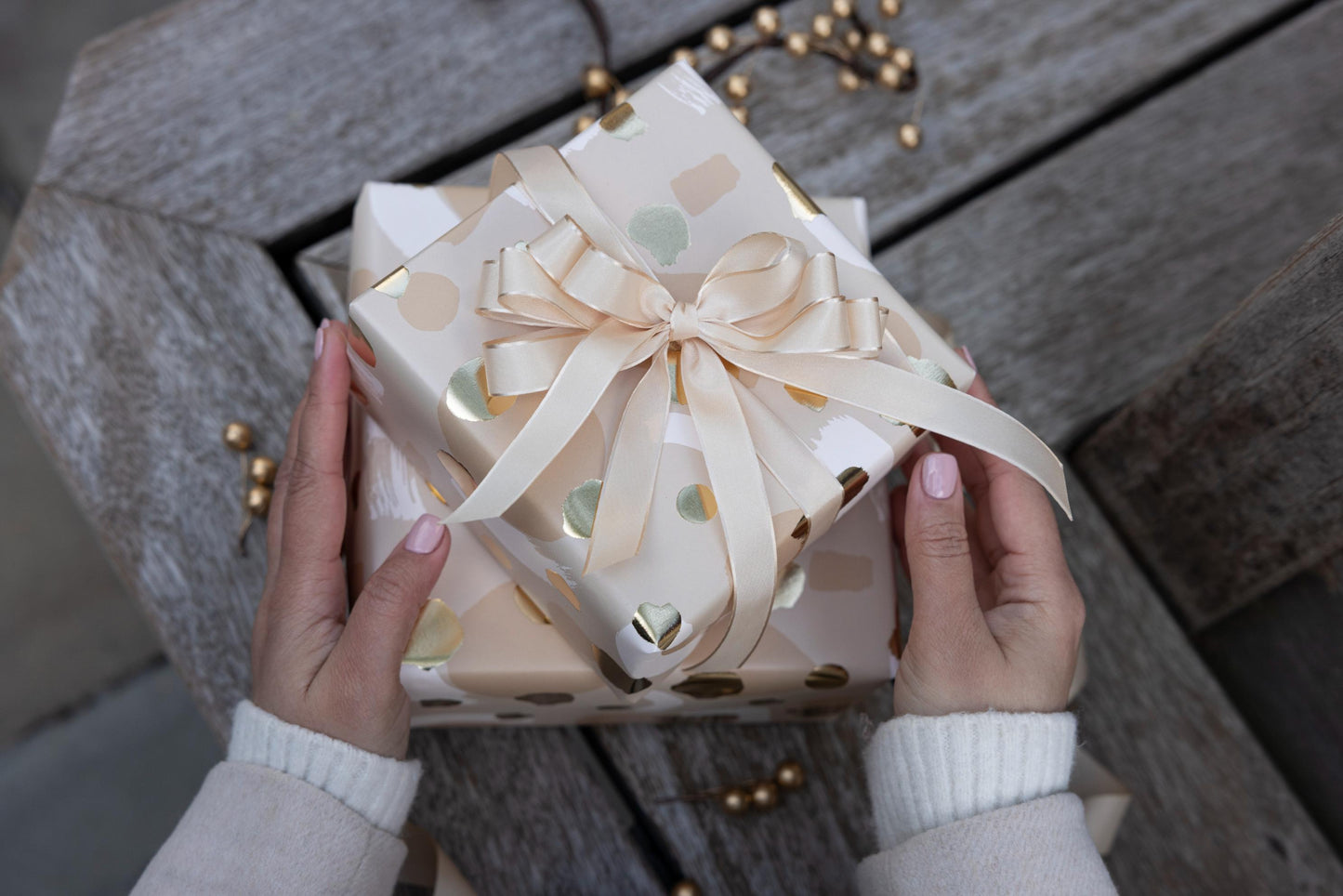 A medley of abstract in beige and gold