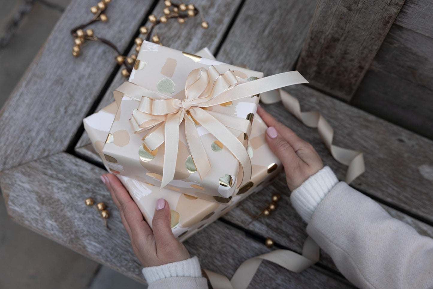 A medley of abstract in beige and gold