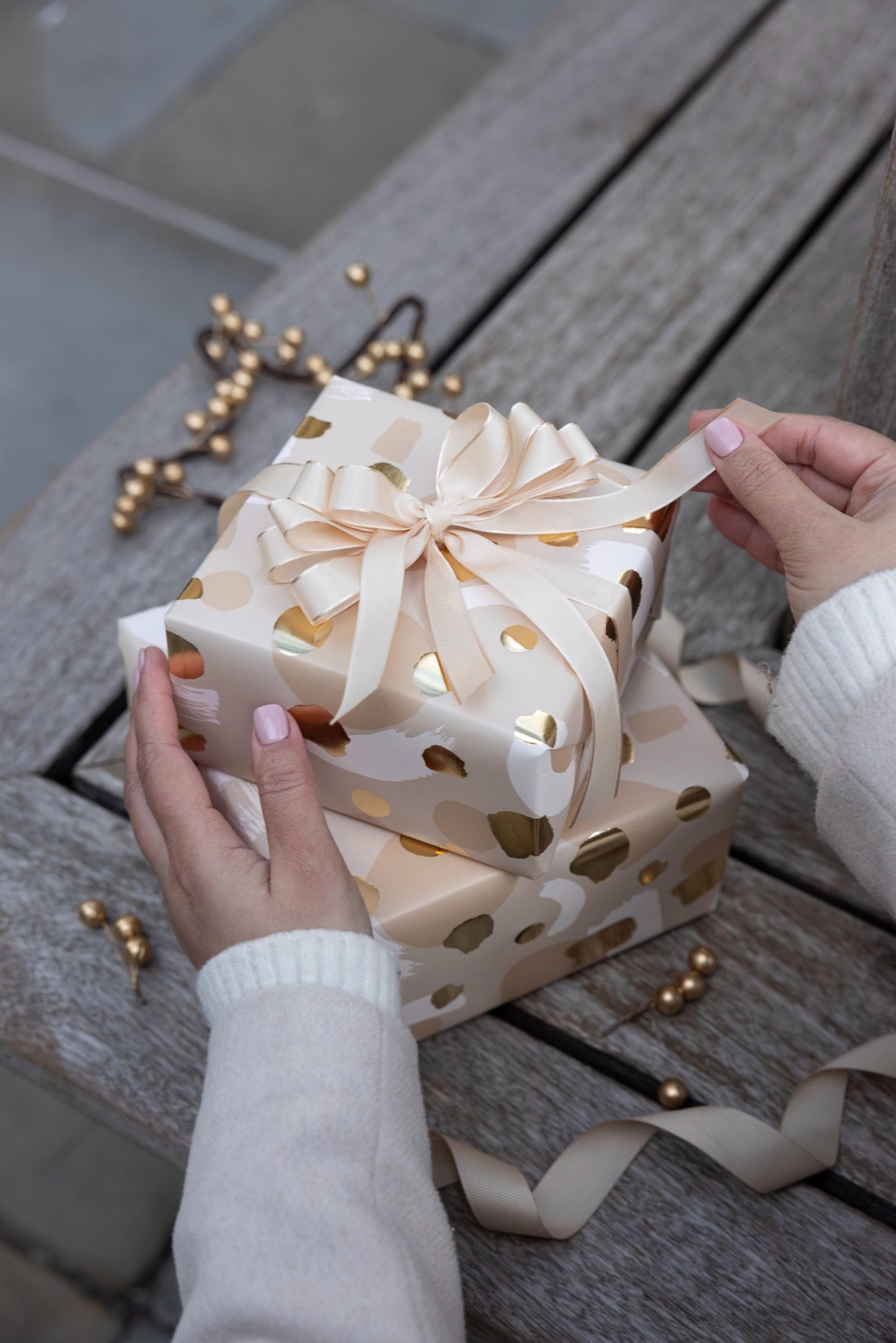 A medley of abstract in beige and gold