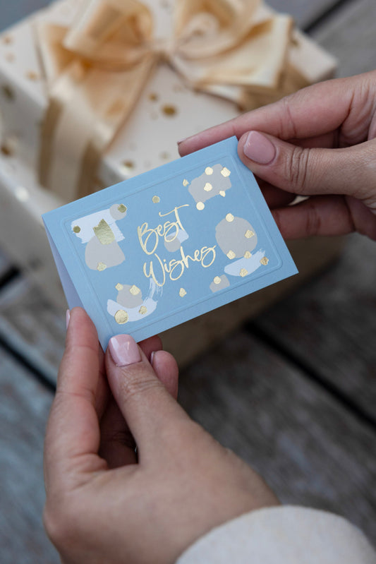Grey Abstract Best Wishes Foldable Gift Tag Pack of 8