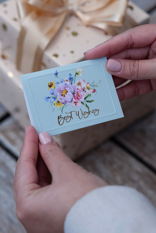 Best Wishes Bouquet Sage Gift Tag Pack of 8