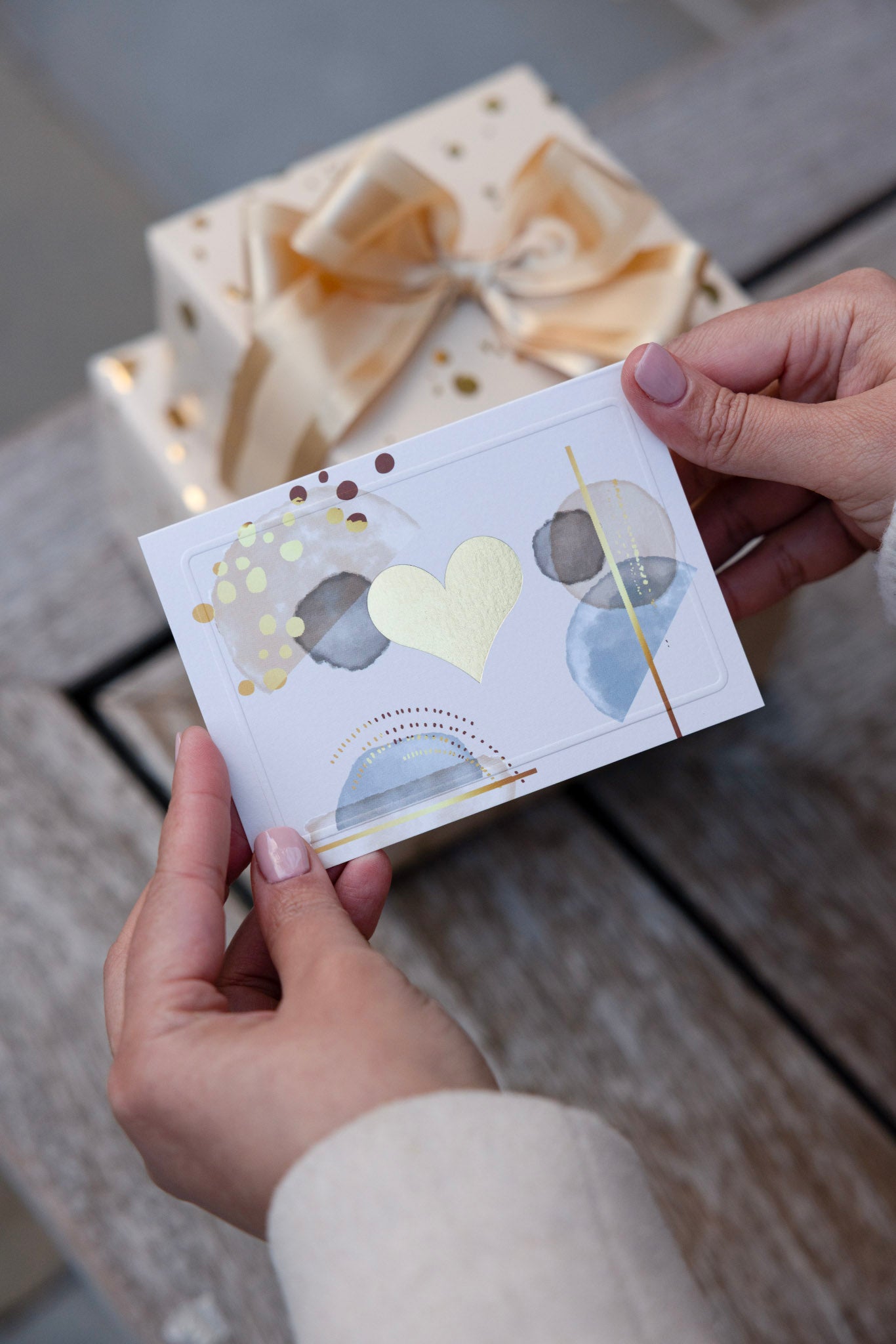 Assorted Cards in Gold, Brown and Beige Splash