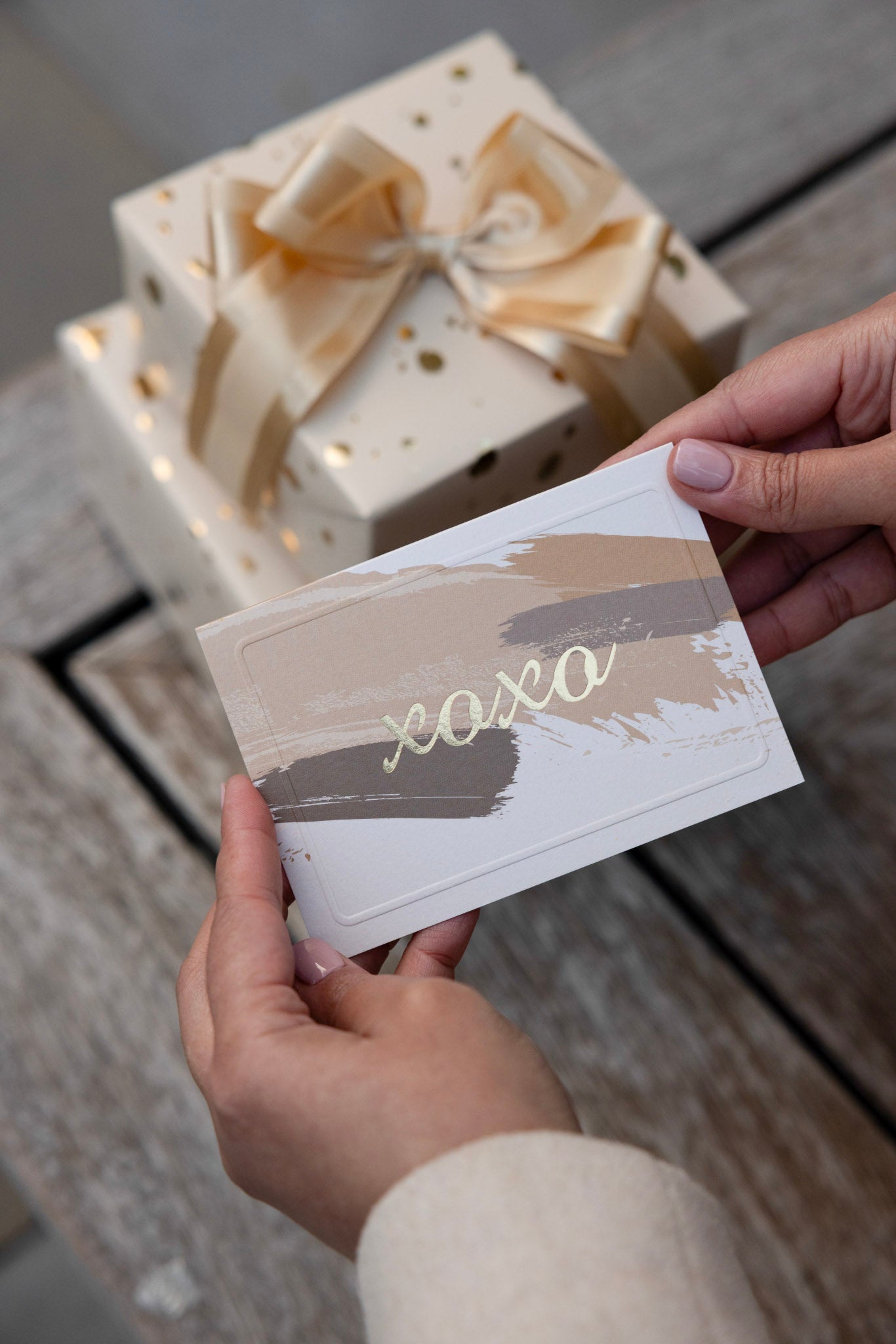 Assorted Cards in Gold, Brown and Beige Splash