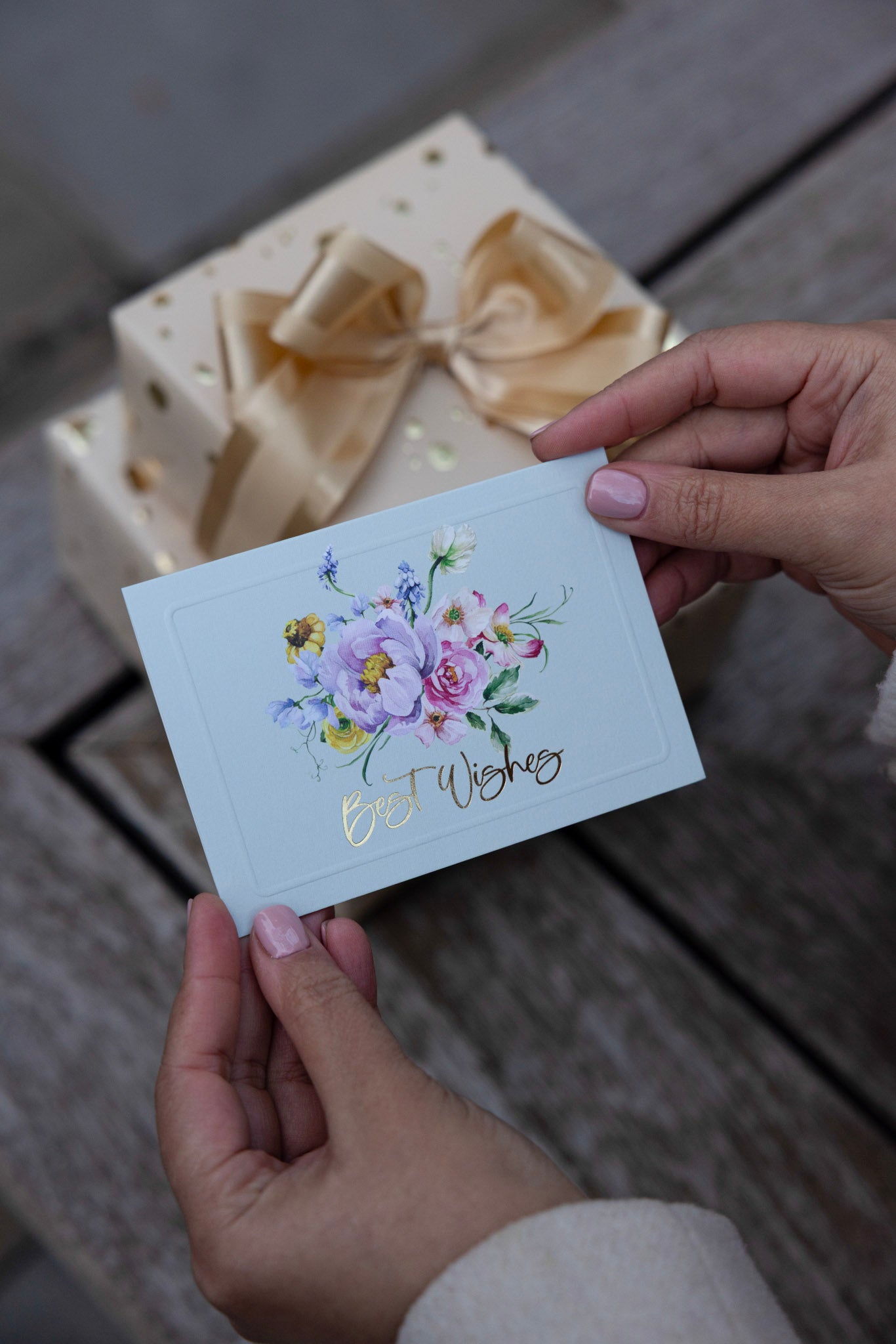 Best Wishes Floral Bouquet Pink and Sage