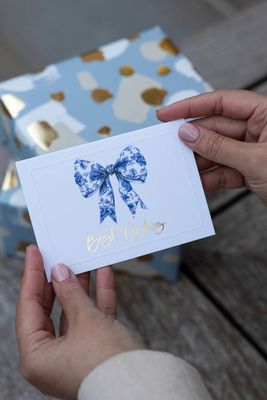 Best Wishes Blue Bow