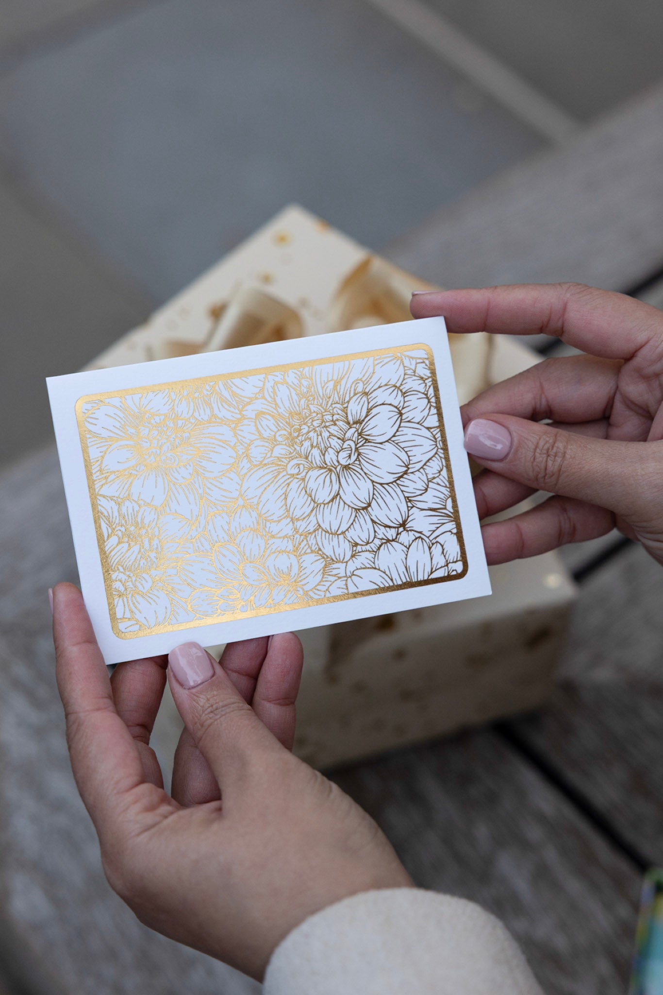 Floral Bloom Gold Card Metallic Envelopes