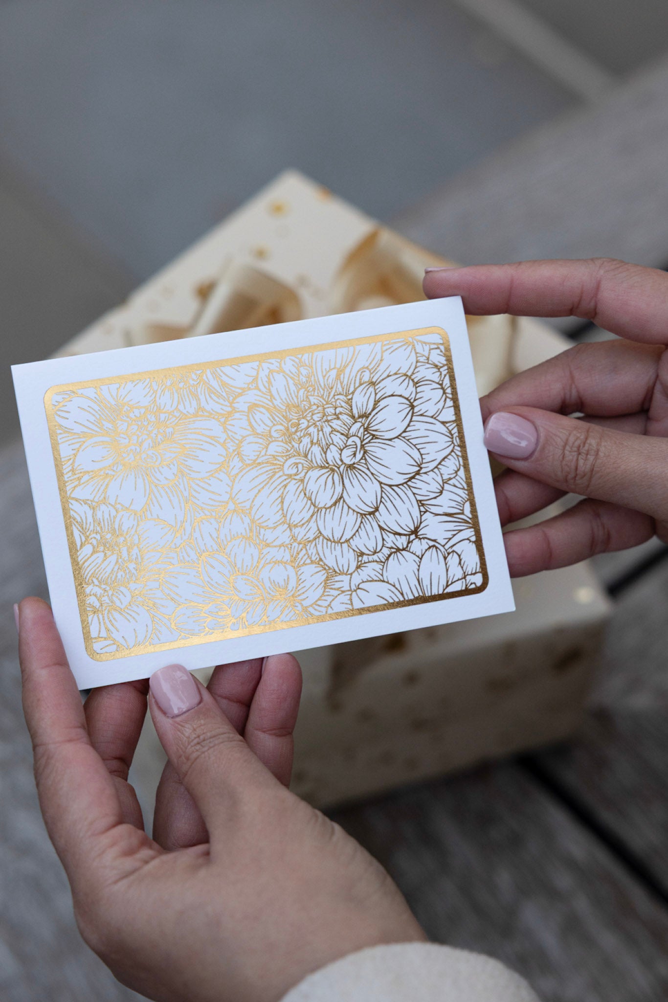 Floral Bloom Gold Card Metallic Envelopes