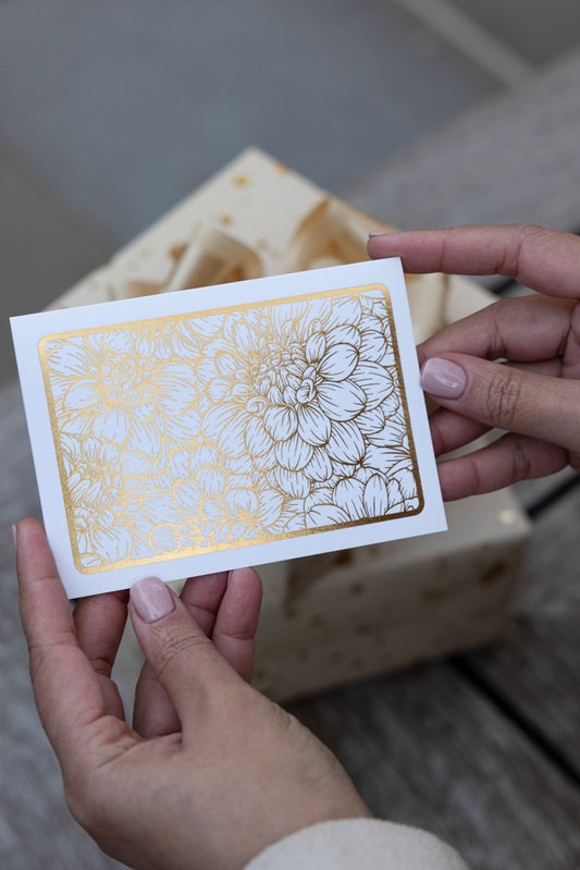 Floral Bloom Gold Card Metallic Envelopes