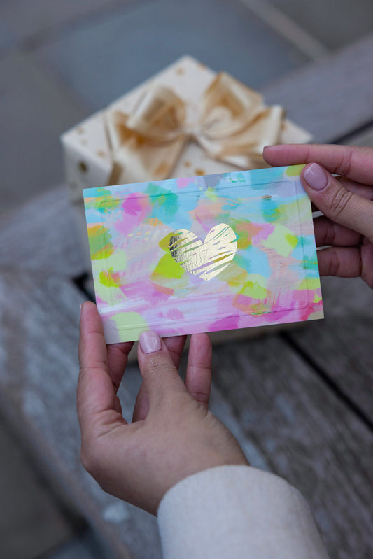 Assorted Cards in Spray of Happy Colors and Gold Accents