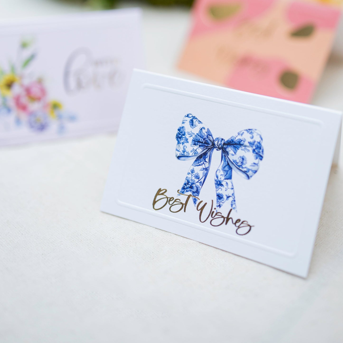 Best Wishes Blue Bow