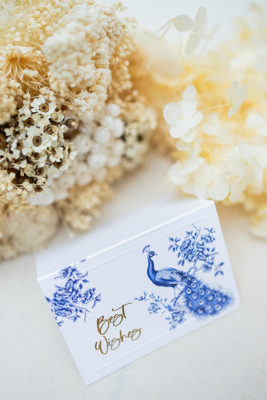 Best Wishes Peacock Foldable Gift Tag Pack of 8