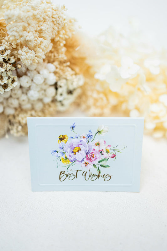 Best Wishes Bouquet Sage Gift Tag Pack of 8