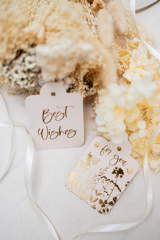 Assorted Everyday Gift Tags Die Cut Flat Beige