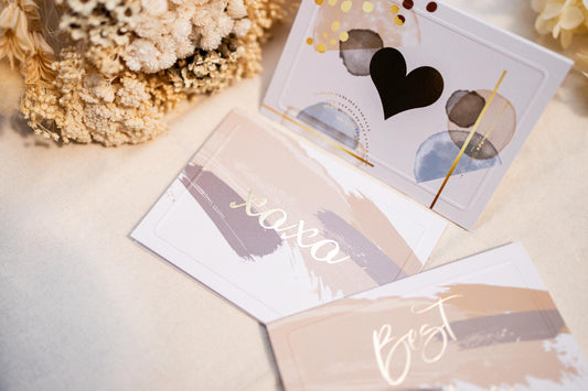 Assorted Cards in Gold, Brown and Beige Splash