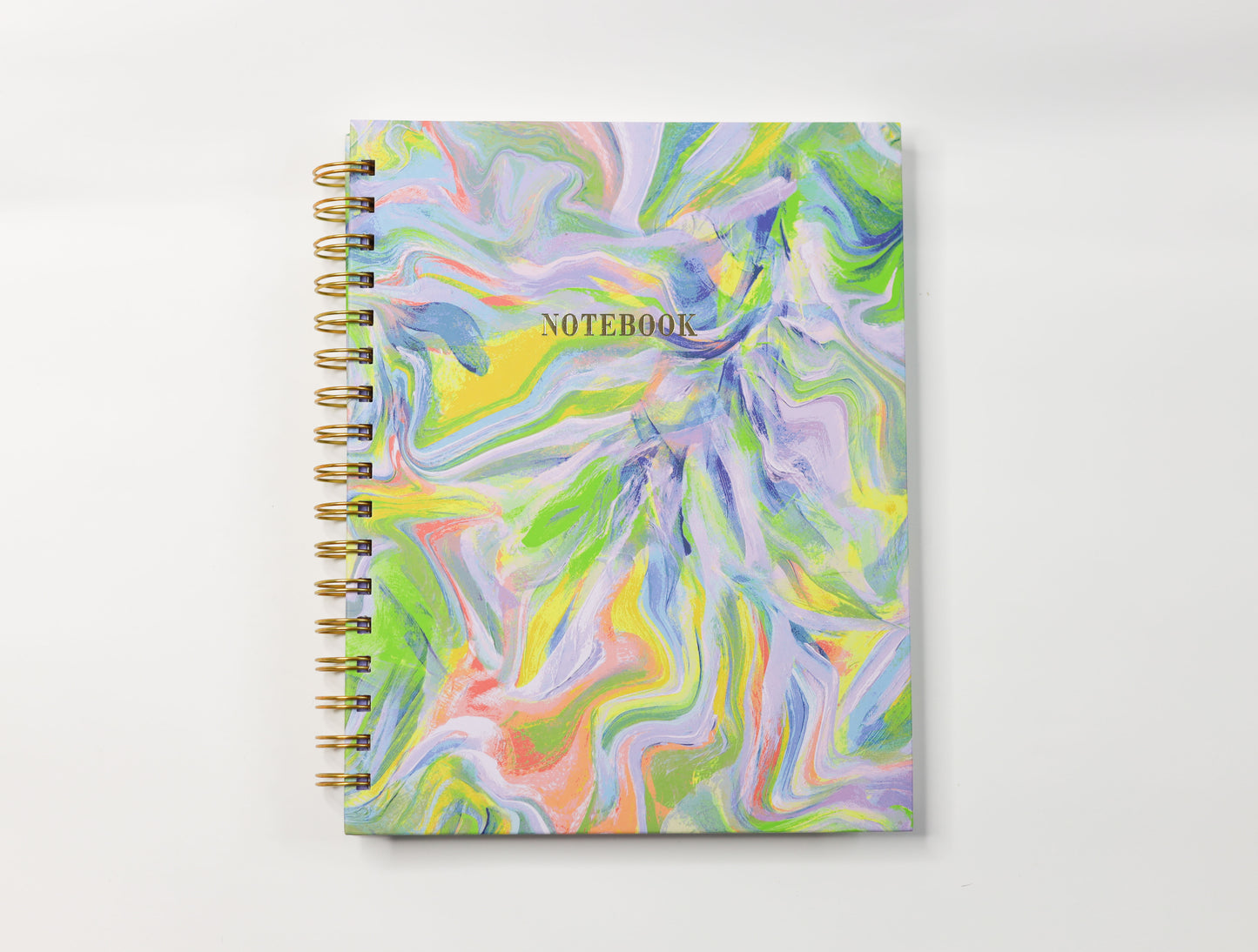 GOLD WIRE-O NOTEBOOK LAVENDER MARBLE