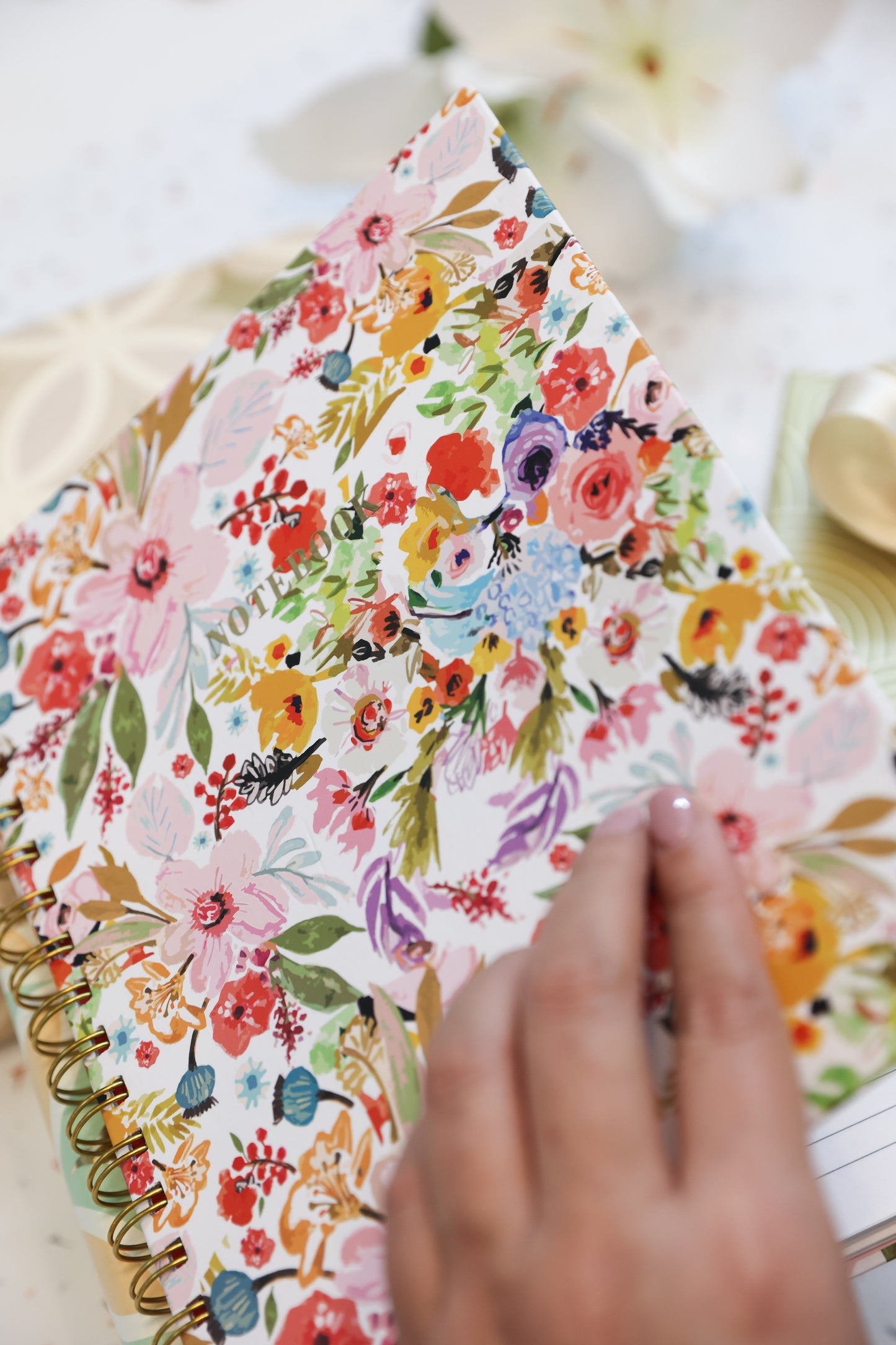 GOLD WIRE-O NOTEBOOK BLOOM