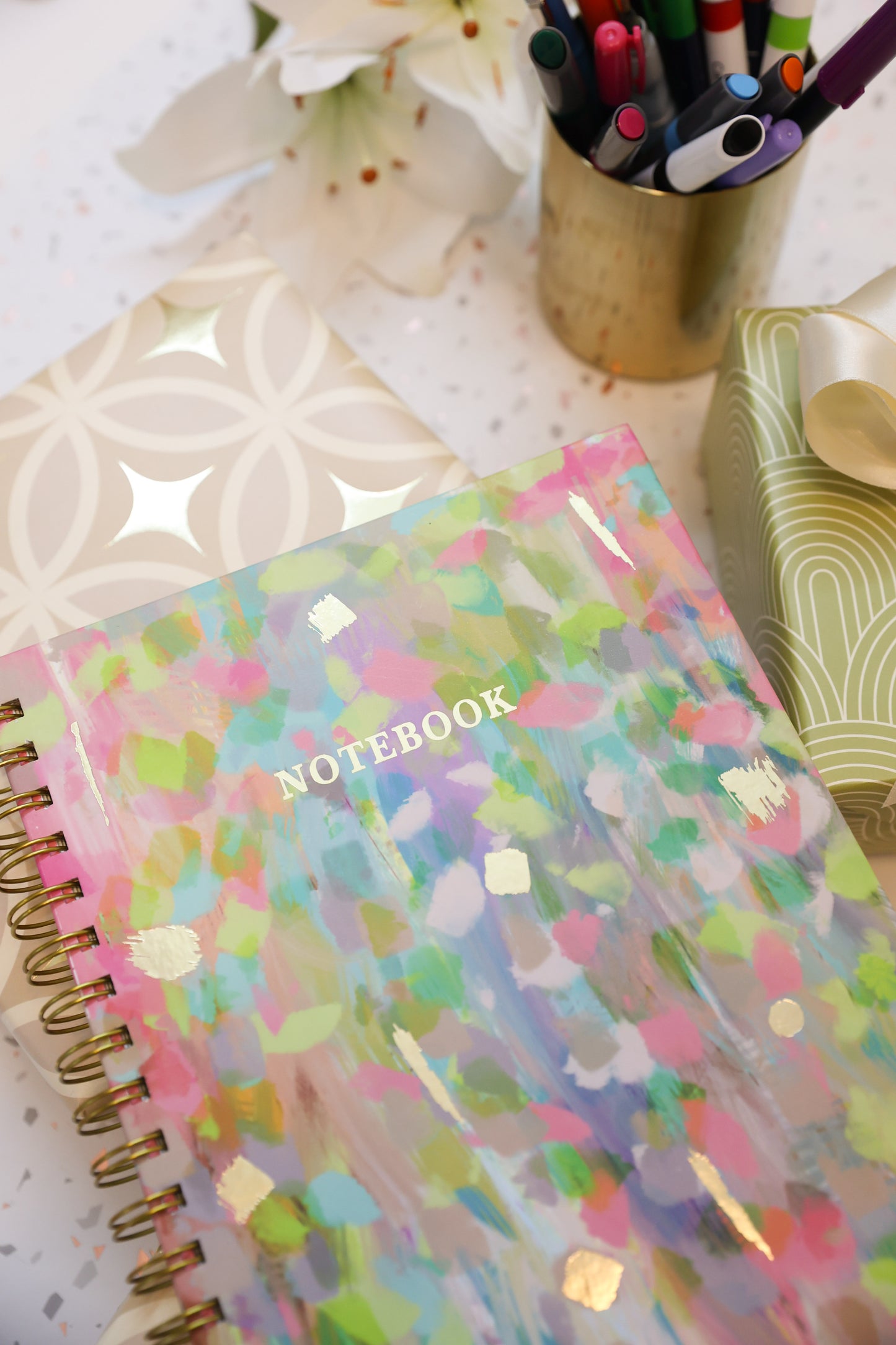 GOLD WIRE-O NOTEBOOK COLOUR SPLASH