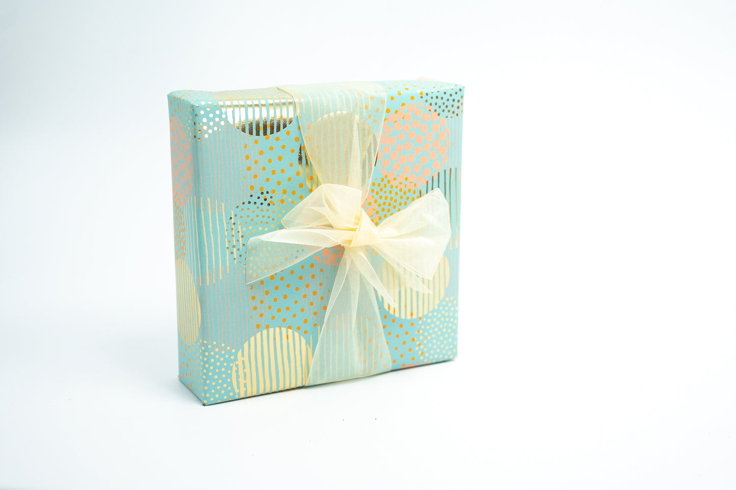 MINT & TANGERINE FESTIVE CIRCLET WRAPPING PAPER