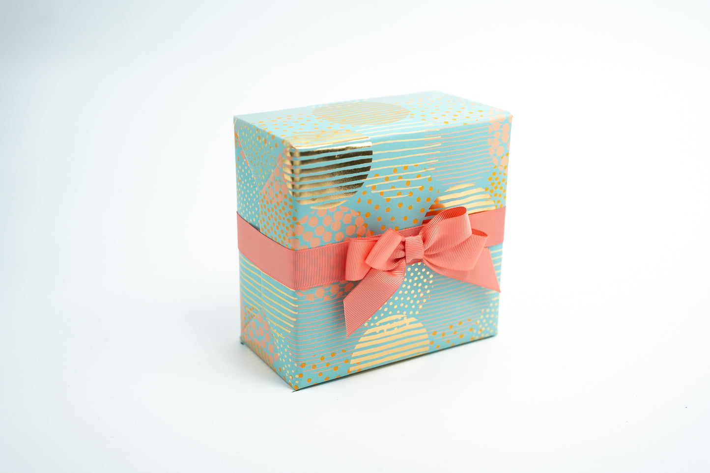 MINT & TANGERINE FESTIVE CIRCLET WRAPPING PAPER